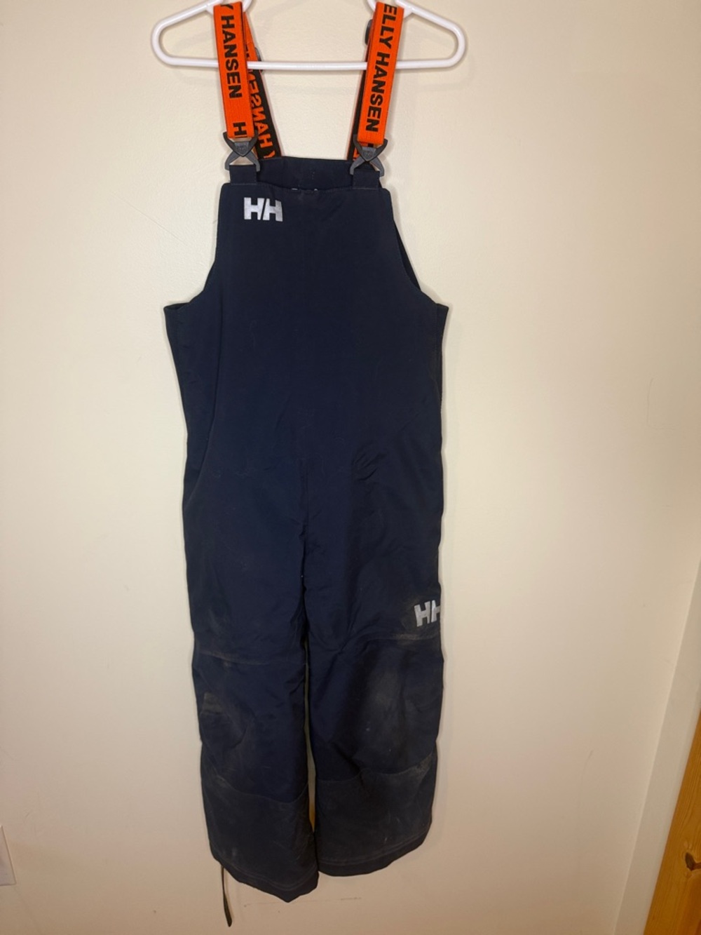 Helly Hansen Navy Bib Overalls with Orange Logo Braces